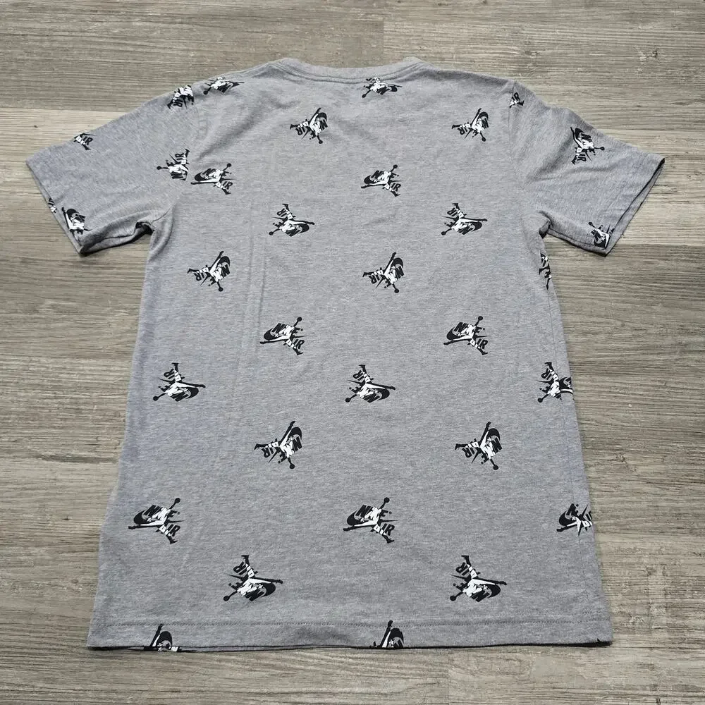 Nike Michael Jordan Gray Short Sleeve Graphic Shirt Swoosh Logo